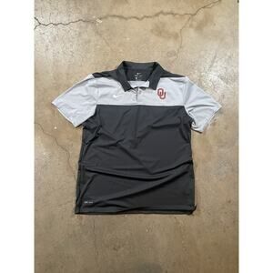 Nike Dri Fit Oklahoma Sooners Football Gray Polo Shirt NCAA - L
